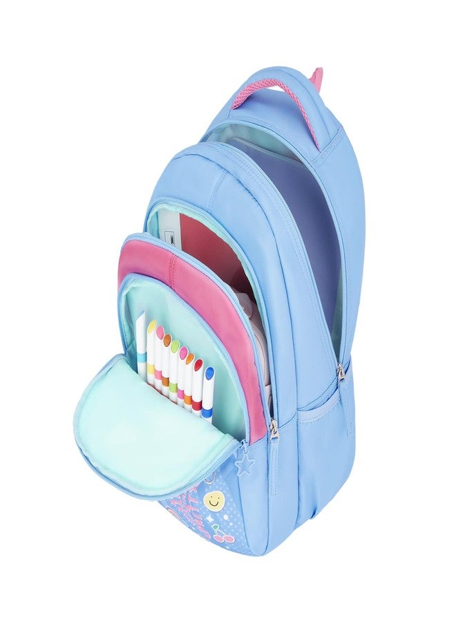 جيني حقيبة ظهر مدرسية جيني ستارليس للبنات | 15 بوصة - 20 لترًا بثلاثة أقسام، خفيفة الوزن مع أكتاف مبطنة | مثالية للكتب، زجاجات المياه، الأدوات المكتبية، علبة الغداء، والأغراض الأساسية - أزرق - Image 4